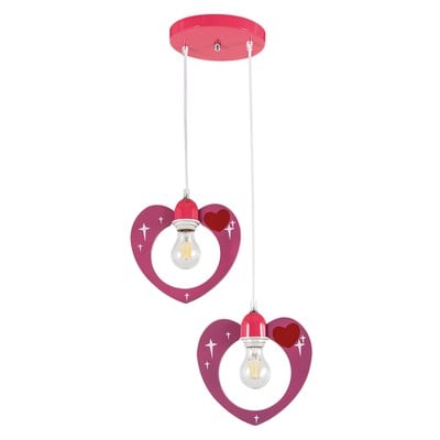 Kids Hanging Lamp 2/L Hearts 4346-2