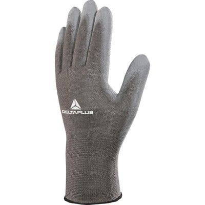 Polyester Knitted Glove With Pu Palm Grey 9