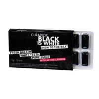 Curaprox Black Is White - Τσίχλα Με Ενεργό Άνθρακα