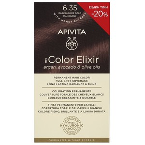 APIVITA Βαφή μαλλιών color elixir N6.35 ξανθό σκού