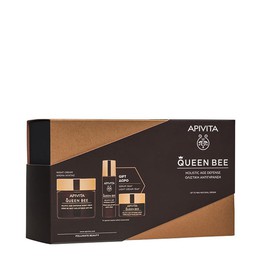 Apivita Queen Bee Age Defence Πακέτο Προσφοράς Night Cream 50ml & Δώρο Anti-Age Serum 10ml & Day Cream Light Texture 15ml