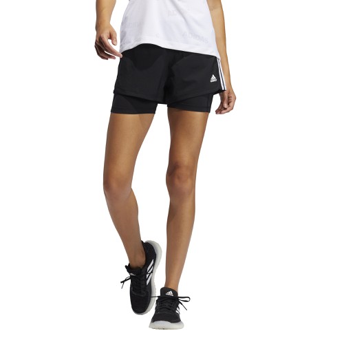adidas women pacer 3-stripes woven two-in-one shor