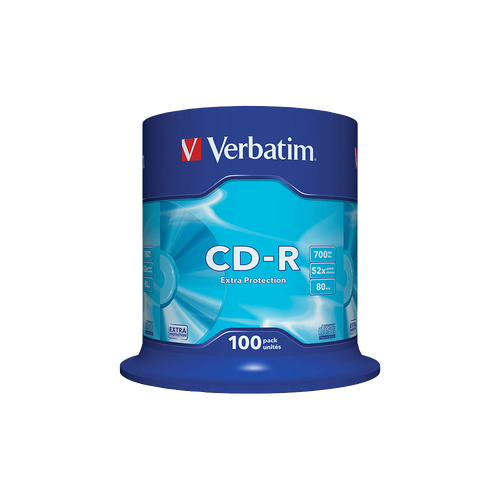 VERBATIM CD-R 700MB 52X DATALIFE CB 100Τ.