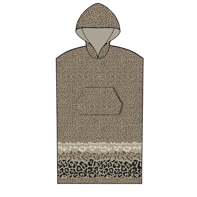 Poncho Θαλάσσης με Κουκούλα Leopard Brown Small - 