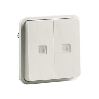 Cubyko IP55 Double Switch A/R Light Fixture White 