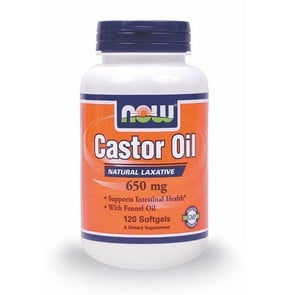 Now Foods Castor Oil 650mg, 120 soft caps