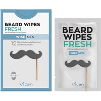 Vican Wise Men Beard Wipes Fresh 12τμχ - Μαντηλάκι
