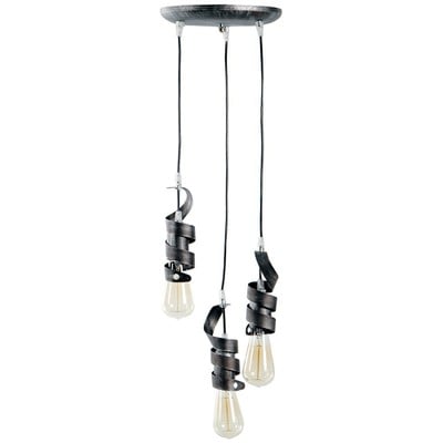 Ceiling Pendant Light 3 Lights Metal Blade Silver 