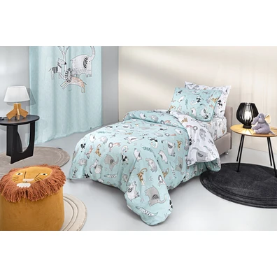 Σετ 3τμχ Παιδικά Σεντόνια Zootopia Aqua-Grey 165x2