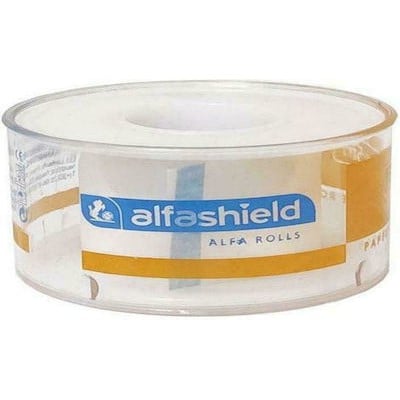 ALFASHIELD Alfa Pore Paper Medical Tape Rolls Λευκό 5m x 1.25cm 1 Τεμάχιο