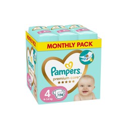 Pampers Premium Care Diapers Size 4 (9-14kg) 174 Diapers