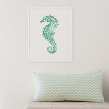 Watercolor sea horse