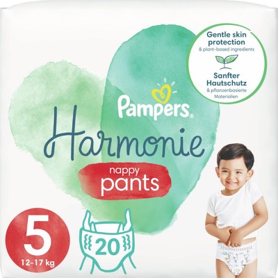 PAMPERS Harmonie Nappy Pants Βρεφικές Πάνες Βρακάκια No.5 12-17kg 20 Τεμάχια Value Pack