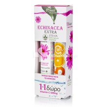 Power Health Σετ Echinacea Extra & ΔΩΡΟ Vitamin C 500mg (με Στέβια), 24 + 20 αναβρ. δισκ. 