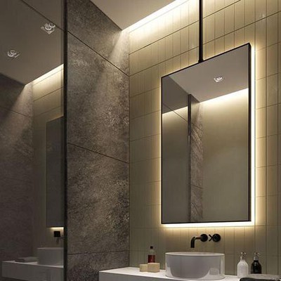Καθρέπτης μπάνιου οροφής φωτιζόμενος LED από μεταλ