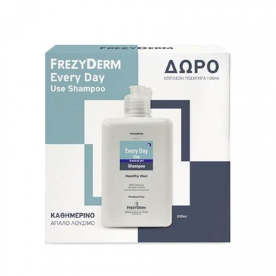 FREZYDERM Every Day Use Shampoo Σαμπουάν Καθημερινής Χρήσης 200ml + Δώρο 100ml Επιπλέον Ποσότητα