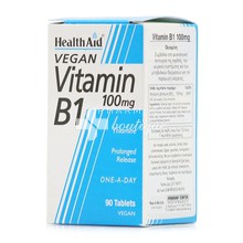 Health Aid Vitamin B1 100mg - Thiamin, 90 veg. tabs 