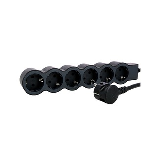 Socket Outlet Standard 6-Way Cable 1.5m Black