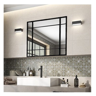 Καθρέπτης μπάνιου τοίχου 90x70 με μαύρες γραμμές σ