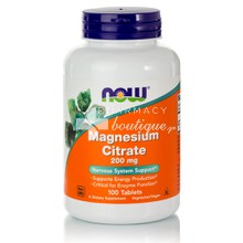 Now Magnesium Citrate 200 mg (Vegetarian), 100 tabs 