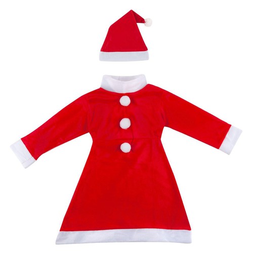 Fustan I Kuq "Santa Claus" Me Kapuç Për Vajza 4-6 