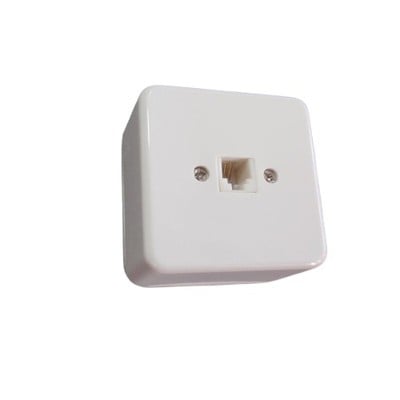 Telephone Socket RJ11 Wall Mounted White Unique