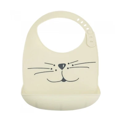 Σαλιάρα Σιλικόνης cat Μπεζ της Trois Kilos Sept