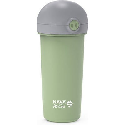 NAVA Μπουκάλι Πλαστικό Με Καλαμάκι Σιλικόνης We Care Σε Πράσινο Χρώμα 380ml (10-259-042)