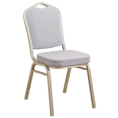 Hilton Καρέκλα Μέταλλο Βαφή Light Gold, Ύφασμα Γκρ