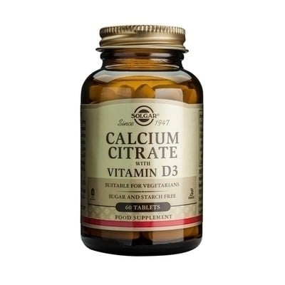 Solgar Calcium Citrate 250mg with Vitamin D3 60tab