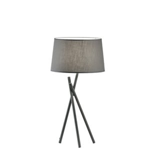 Table Lamp with Fabric Shade E27 Gray Martha 41275