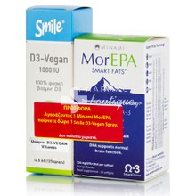 Minami MorEPA, 30 softgels & ΔΩΡΟ Smile Vitamin D3 Vegan 1000IU - Ανοσοποιητικό, 12.5ml