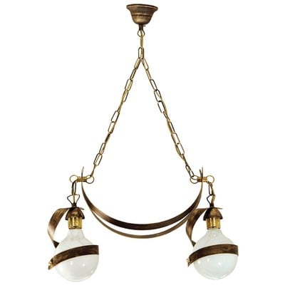 Ceiling Pendant Light 2 Lights Patina Gold