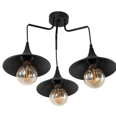 Pendant Light Black Plastic 3Xe27X40W