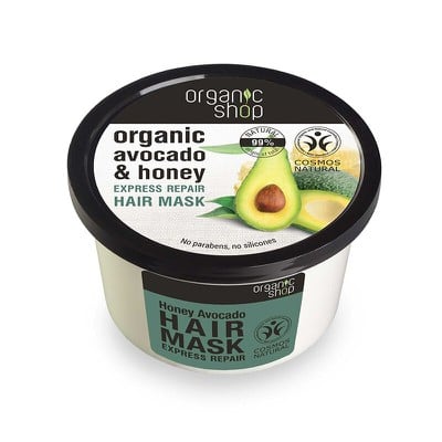 ORGANIC SHOP Express Repair Hair Mask Honey Avocado Μάσκα Μαλλιών Για Γρήγορη Επανόρθωση Με Βιολογικό Αβοκαντο & Μέλι 250ml