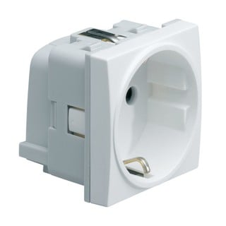 Systo 2P+E Socket with Shutters Pure White WS163