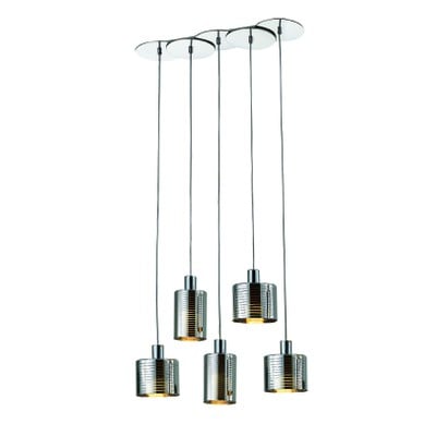 Pendant Light 6 Lights Bar Glass-Chrome Ε27 5X26W 