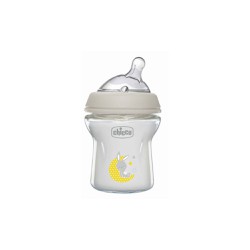 Chicco Natural Feeling Glass Baby Bottle With Small Flow Silicone Nipple 0m+ 150ml