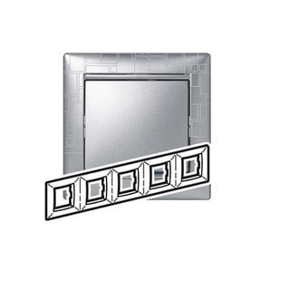 Valena Frame 5 Gangs Cubist Aluminium 770345
