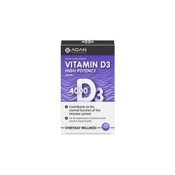 Agan Vitamin D3 High Potency 4000iu Συμπλήρωμα Διατροφής Βιταμίνης D3 30 ταμπλέτες