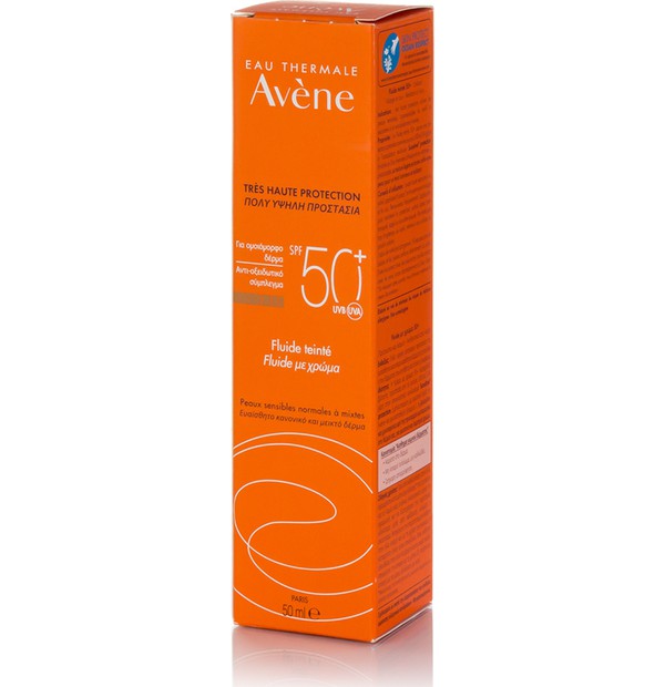 Avene Soins Solaires Fluide Teintee SPF50+ Αντιηλιακή Κρέμα Προσώπου με Χρώμα, 50ml