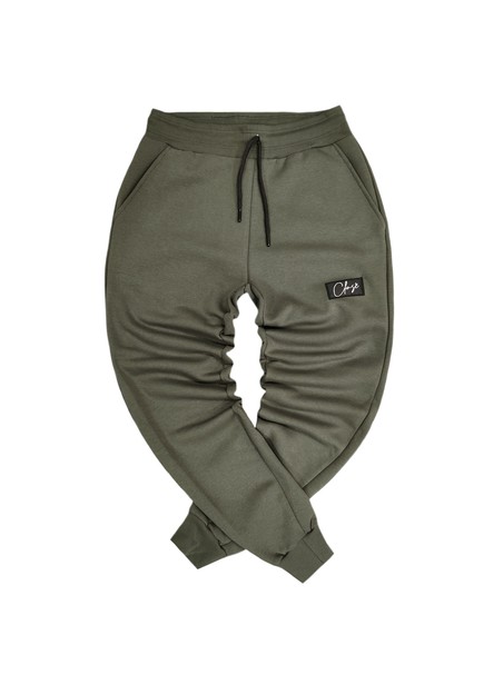 CLVSE SOCIETY OLIVE PATCH TRACKPANTS