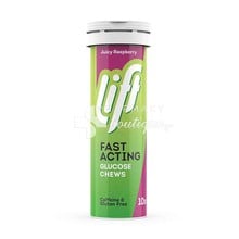 Lift Fast Acting Glucose Chews Juicy Raspberry - Ενέργεια, 10 chew. tabs