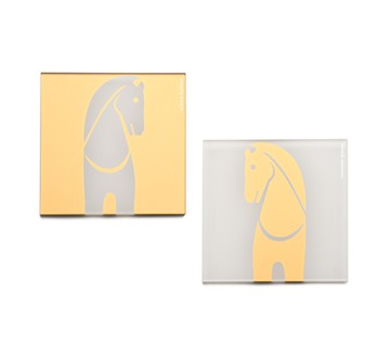 Hekatompedon horse coaster set -gold