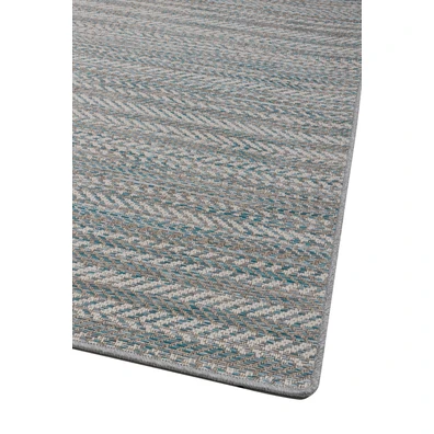 Ψάθινο Χαλί Breeze 187/13 Γκρι Μπέζ Πετρόλ Ρίγες μ