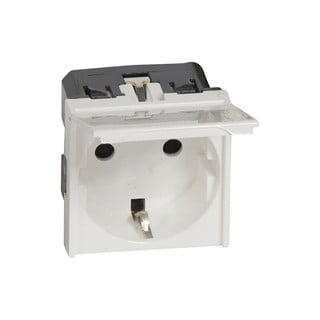 Mosaic Socket 2P+E With Cover Recessed White 07721