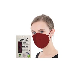 Famex Adult High Protection Mask FFP2 NR Bordeaux 10 pieces