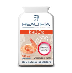 Healthia Krill Oil 500mg - Λάδι Krill με Αντιοξειδ