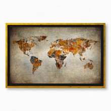 Grunge map of the world 301 11  65x40 