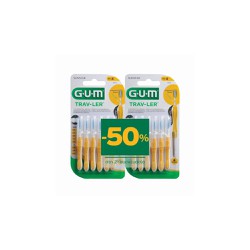 Gum Trav-Ler Promo (-50% Στο 2ο Προϊόν) Μεσοδόντια Βουρτσάκια 1514 1.3mm Κίτρινο 2x6 τεμάχια